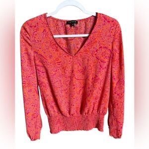 1. State Pink and Orange Paisley Blouse